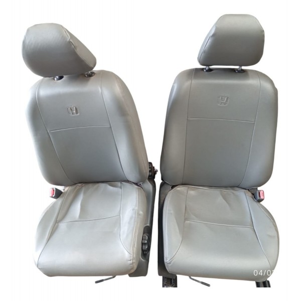 Jogo Bancos De Tecido Com Capas Couro Honda City 2012
