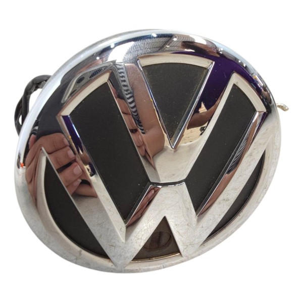 Emblema Com Fechadura Tampa Traseira Vw Polo 1.6 2007 A 2013 Preto